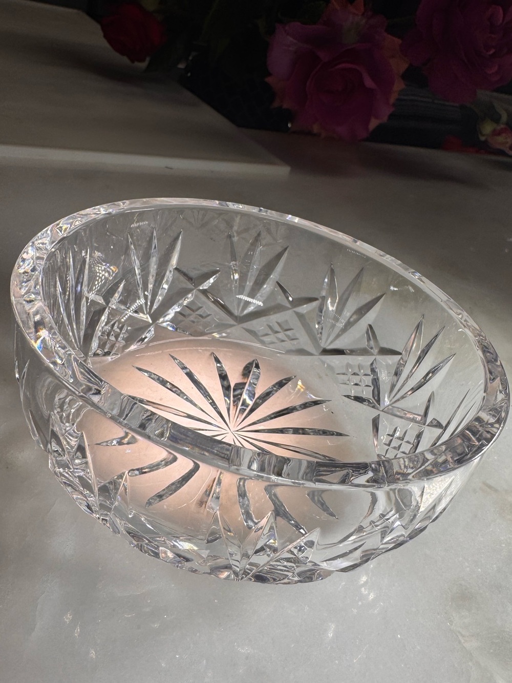 Vintage Waterford Crystal Small Bowl Starburst Fan Cut Ireland Heavy Crystal